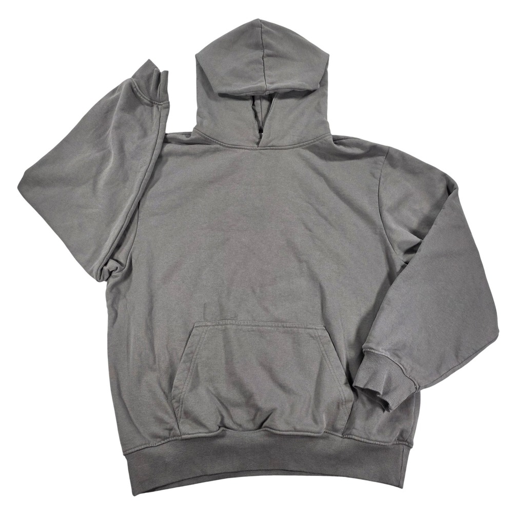 Zara Heavyweight 100% Cotton Pullover Hoodie Charcoal Grey Medium Men Streetwear